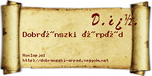 Dobránszki Árpád névjegykártya